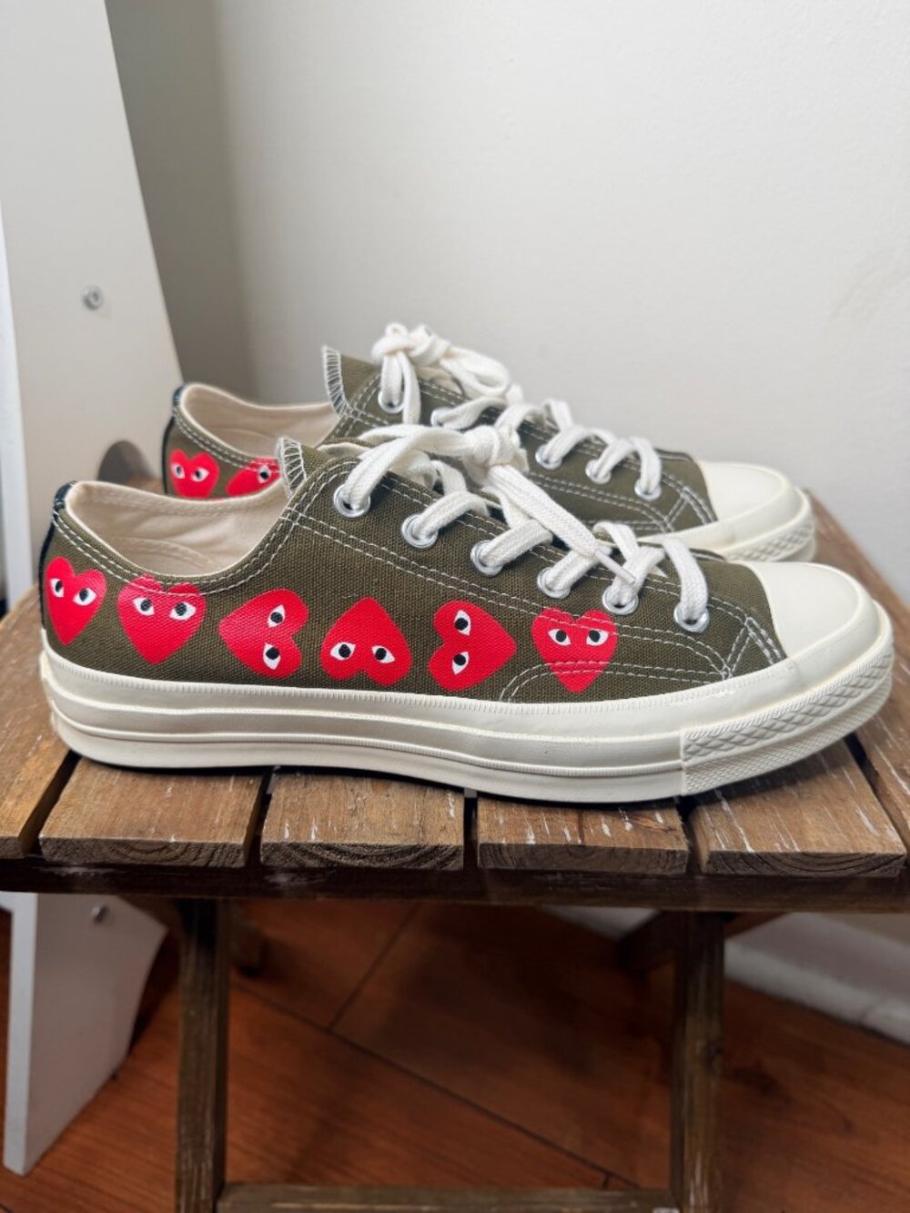 Comme des Garçon play multi-heart  green Converse Chuck Taylor All Star 70 Ox